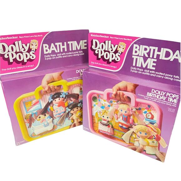 Dolly Pops Bath And Birthday Time Doll Outfit Toy Set Of 2 Vintage Knickerbocker - Picture 1 of 14
